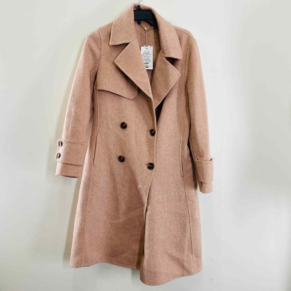 NEW BELLE & BLOOM Endless Attention 100% Wool Coat LONG Rose Pink SIZE SMALL NWT - Picture 8 of 8